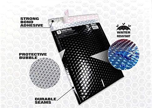 BAZIC Products Poly Bubble Mailers 10.5"x15" #5 Self Seal Closure, Metallic Color Padded Cushion Envelope, Mailing Shipping Envelopes Waterproof Bag, 1-Pack in Saudi Arabia