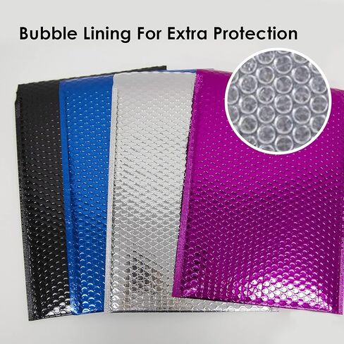 BAZIC Products Poly Bubble Mailers 10.5"x15" #5 Self Seal Closure, Metallic Color Padded Cushion Envelope, Mailing Shipping Envelopes Waterproof Bag, 1-Pack in Saudi Arabia