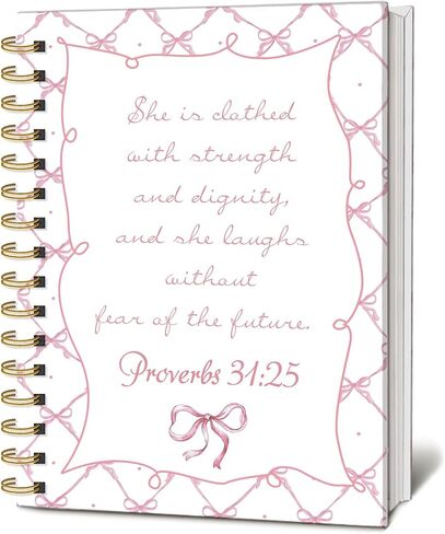 Bible Journal For Women, Women's Bible Prayer Diary, Pink Bow Stuff, Cute College Style Bow Notebook, College Style Spiral Diary Suitable For School Use, Christian Girl Energy Journal 5.9x8.3 Inch in Saudi Arabia