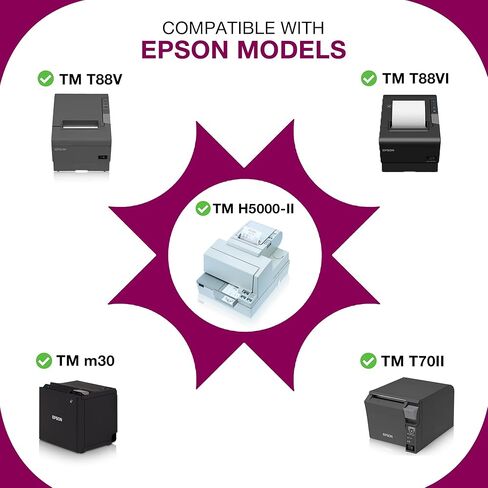 3 لفات ورق حراري مقاس 1/8 × 230 قدم لإبسون TMT88V، TMT88VI، TM-m30، TM H5000-II وTM T70II - 10 لفات in Kuwait