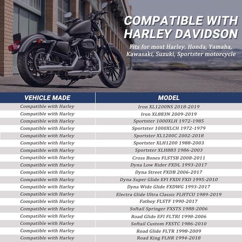 مقعد منفرد من الجلد للدراجات النارية مع قاعدة مقعد مجموعة دعامات تثبيت زنبركية متوافقة مع Harley Davidson Harley Sportster XL 883 1200 (أسود) in Saudi Arabia