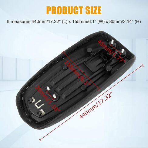 وسادة مقعد الدراجة الكهربائية PSLER - مقعد الدراجة الترابية المقاوم للماء، يناسب Light Bee X & S/X160/X260، مقعد طويل للدراجات النارية للدراجة الإلكترونية، أسود in Saudi Arabia