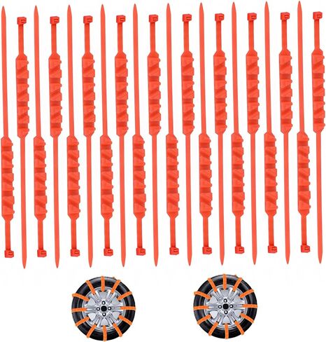 20 قطعة من سلاسل إطارات الثلج المضادة للانزلاق في حالات الطوارئ وأشرطة الإطارات الثلجية غير القابلة للانزلاق من البلاستيك بسحاب للقيادة في الشتاء والطرق الموحلة وسيارات الدفع الرباعي ومساعد الجر المؤقت in Kuwait