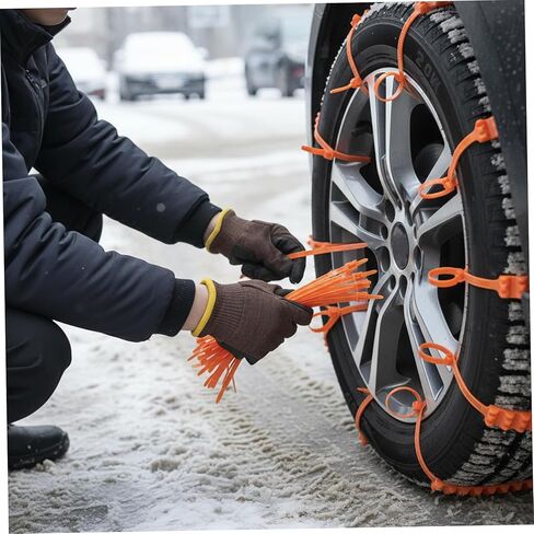 20 قطعة من سلاسل إطارات الثلج المضادة للانزلاق في حالات الطوارئ وأشرطة الإطارات الثلجية غير القابلة للانزلاق من البلاستيك بسحاب للقيادة في الشتاء والطرق الموحلة وسيارات الدفع الرباعي ومساعد الجر المؤقت in Kuwait