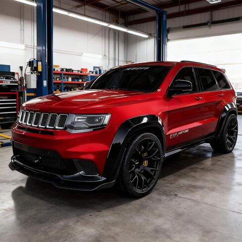 مجموعة مشاعل الحاجز العريضة لجراند شيروكي Srt Srt8 2012-2021 طقم هيكل إضافي بدون حفر (أسود لامع) in Saudi Arabia
