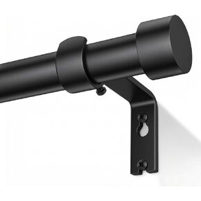 قضبان ستارة شديدة التحمل للنوافذ من 32 إلى 150 بوصة، قضيب ستارة أسود مقاس 1 بوصة قابل للتعديل بلمسات نهائية معدنية حديثة، قضبان معالجة نوافذ طويلة للغاية، سهلة التركيب in Kuwait