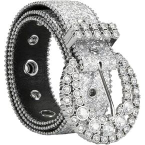 IZUS Rhinestone-Western-Belt for Women Sparkly-Glitter-Waist-Strap Cowgirl Belts for Jeans Pants Skirt Cowboy Country in Kuwait