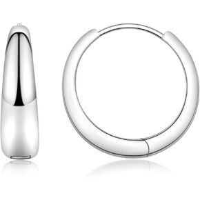 Monkton Huggie Earrings S925 Sterling Silver Small Hoop Earrings - 15mm Chic Lightweight Hypoallergenic Women's Jewelry in Kuwait