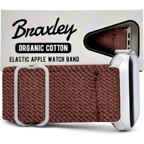 أساور Braxley - أحزمة ساعات من القطن العضوي للنساء والرجال، متوافقة مع جميع أحجام وسلاسل ساعات Apple - قابلة للغسل، ماصة للعرق، قابلة للتنفس، أحزمة ساعة ذكية مرنة in Kuwait