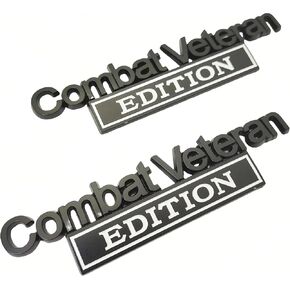 2PC Combat Veteran Edition Emblem Car Bumper Metal 3D Badge Decal Sticker Replacement for F150 F250 F350 Motorcycle Truck SUV Cruise Ship Tank 5.9'' x 1.4'' Black/Red in Saudi Arabia
