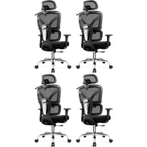 Ergonomic Office Desk Chair, High Back Mesh Office Chair with Adjustable Lumbar Support, 3D Headrest, Big and Tall Home Computer Desk Chairs Comfy for Work, Gaming, 300lbs, Black in Kuwait
