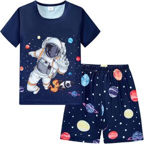 Akyzic Little Boys Pajamas 100% Cotton Pjs for Boys Toddler Monster Truck Sleepwear Short Sets Kids Summer Clothes 3-10T in Kuwait