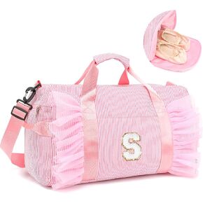 حقيبة الرقص الأولية للفتيات، حقيبة سفر للأطفال هدية عيد ميلاد للفتيات وحقيبة الباليه مع حجرة للأحذية، حقائب رياضية مخصصة باللون الوردي A in Kuwait