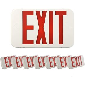 SPECTSUN 8 حزمة LED خروج ضوء الطوارئ التحرير والسرد مع بطارية احتياطية - الولايات المتحدة القياسية التجارية أضواء خروج الطوارئ سلكية لفشل الطاقة المنزلية، UL 924 معتمد (8 EZCTEU2RWEM) in Kuwait