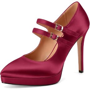 Women's Platform Stiletto High Heels Closed Round Toe Pumps Mary Jane Strap Heeled Pumps Office Ladies Dress Shoes in Kuwait