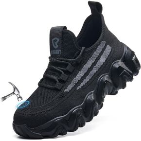 Hogent Steel Toe Shoes for Men Women, Ultra-Lightweight Work Shoes with Shock-Absorbing, Breathable Safety Sneakers Idel for Construction, Warehouse, Factory in Kuwait