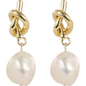 14k Gold Plated Lightweight Pearl Earrings,Teardrop Hoop Earrings for Women,Pearl Drop Earrings,Elegant Jewelry for Wives,Birthday gift for women in Saudi Arabia