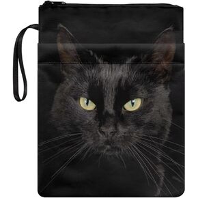 chaqlin Book Sleeve with Front Pocket & Handle Strap Black Cat Pattern Book Covers for Paperbacks Protector for Bookish Women Readers Librarian,11.4 X 8.7 Inch in Saudi Arabia
