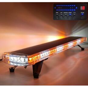 63 بوصة 120 LED كهرمان/أبيض شريط أضواء تحذيرية للطوارئ على السطح مع دعامات تثبيت قابلة للتعديل، للمركبات والأمن ومحراث الثلج وشاحنات السحب in Kuwait