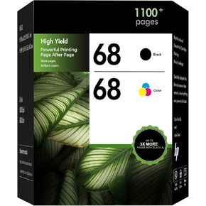 68 خرطوشة حبر سوداء/لونية بديلة لحزمة كومبو HP 68 XL 68XL تعمل من أجل Envy 6155e 6555e 6100e 6500e 6552e 6558e طابعة عالية الإنتاجية سوداء ثلاثية الألوان 2 حزمة in Kuwait