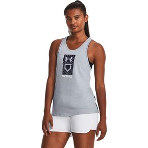 Under Armour Women's Graphic Softball Plate Tank Top, Steel Light Heather - Medium in Kuwait