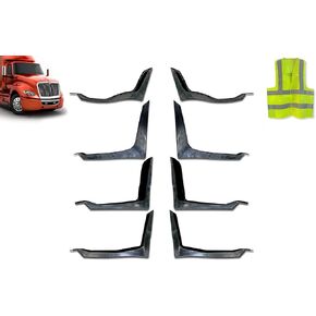 KOZAK Cabin Fairing Brackets/Mounts Full Set Compatible with International LT LT625, Driver Left & Passenger Right Side, Includes Logo and Reflective Vest in Kuwait