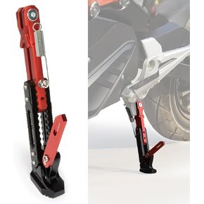 Universal Motorcycle Side Stand - PSLER Adjustable Aluminum Alloy Short Motorcycle Kickstand for Electric Scooter Motorbike Mini Pit Dirt Bike, Red in Saudi Arabia