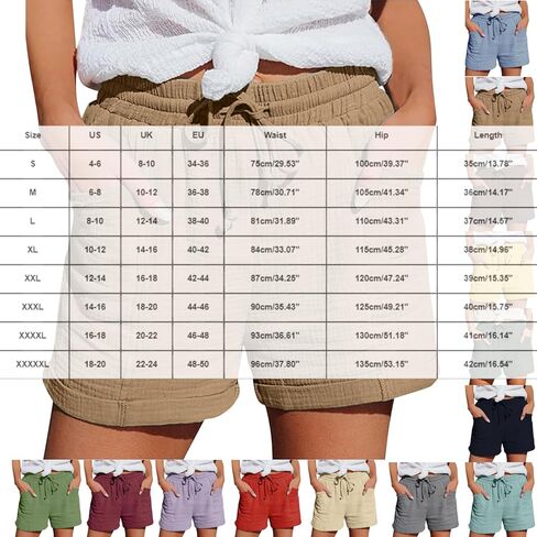 Plus Size Linen Shorts for Women Casual Comfy High Waisted Drawstring Cotton Bermuda Summer Beach Vacation Outfits in Saudi Arabia