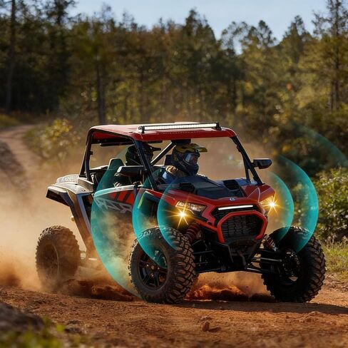 UTV Turn Signal Kit with 110dB Horn, Pre-Wired Plug & Play Universal Blinker Kit with ATV Rocker Switch Hazard Light Street Legal Kit Compatible with Polaris RZR, Can-Am, CFMOTO (Rocker Switch) in Kuwait