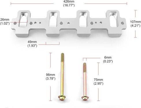 Dyno Racing Rectangle Intake Manifold Adapter Plates Kit 551316 Compatible with LS1 Cathedral Port Cylinder Head to LS3 LSA ZL1 CTS-V in Saudi Arabia