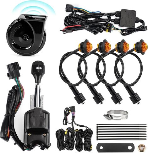 UTV Turn Signal Kit with 110dB Horn, Pre-Wired Plug & Play Universal Blinker Kit with ATV Rocker Switch Hazard Light Street Legal Kit Compatible with Polaris RZR, Can-Am, CFMOTO (Rocker Switch) in Kuwait