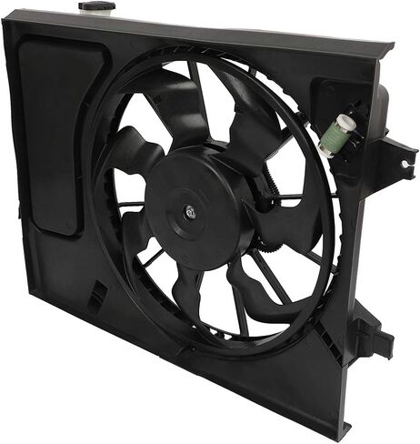 Radiator Cooling Fan Assembly Compatible with 2012-2019 for Kia for Soul 2.0L 2012-2019 for Kia for Soul 1.6L, Black Radiator Fan Direct Fit Replacement for Engine Cooling Fan in Saudi Arabia