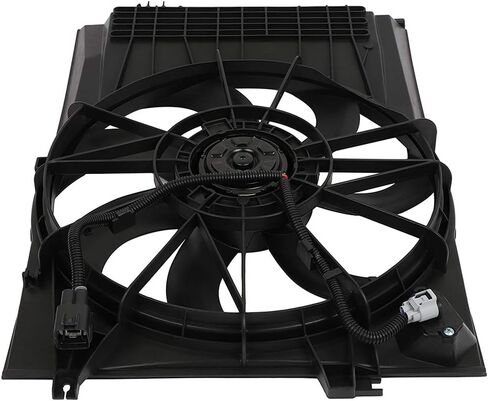 Radiator Cooling Fan Assembly Compatible with 2005-2010 for Kia for Sportage 2.7L 2005-2009 for Hyundai for Tucson 2.7L, Black Radiator Fan Direct Fit Replacement for Engine Cooling Fan in Saudi Arabia