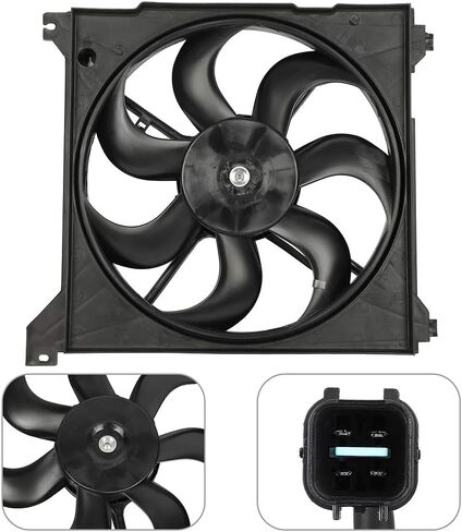Cooling Fan Assembly Compatible with 2002-2006 for Kia for Optima 2.7L 1999-2001 for Hyundai for Sonata 2.5L, Black Radiator Fan Direct Fit Replacement for Engine Cooling Fan in Saudi Arabia