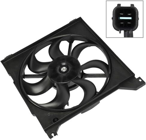 Cooling Fan Assembly Compatible with 2002-2006 for Kia for Optima 2.7L 1999-2001 for Hyundai for Sonata 2.5L, Black Radiator Fan Direct Fit Replacement for Engine Cooling Fan in Saudi Arabia