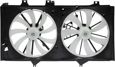 Radiator Cooling Fan Assembly Compatible with 2013-2018 for Toyota for Avalon 2.5L 2012-2017 for Toyota for Camry 2.5L, Black&White Radiator Fan Direct Fit Replacement for Engine Cooling Fan in Saudi Arabia