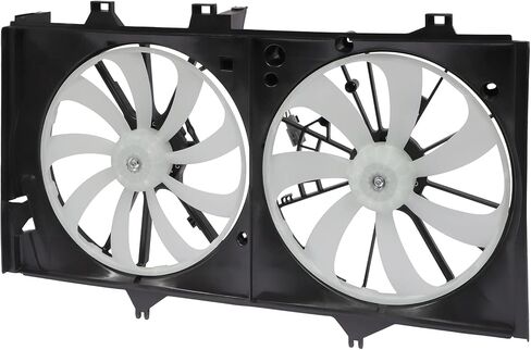 Radiator Cooling Fan Assembly Compatible with 2013-2018 for Toyota for Avalon 2.5L 2012-2017 for Toyota for Camry 2.5L, Black&White Radiator Fan Direct Fit Replacement for Engine Cooling Fan in Saudi Arabia