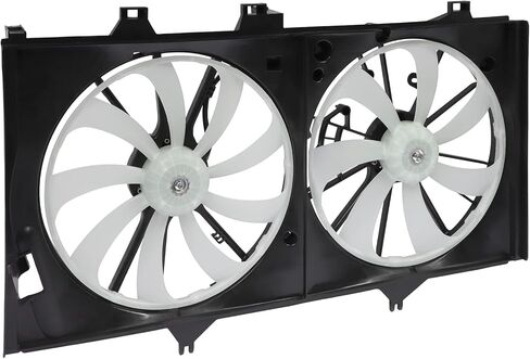 Radiator Cooling Fan Assembly Compatible with 2013-2018 for Toyota for Avalon 2.5L 2012-2017 for Toyota for Camry 2.5L, Black&White Radiator Fan Direct Fit Replacement for Engine Cooling Fan in Saudi Arabia