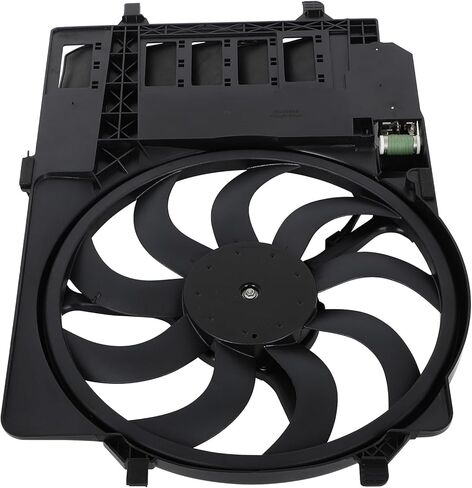 Radiator Cooling Fan Assembly Compatible with 2002-2003 for Mini for Cooper 1.6L, Black Radiator Fan Direct Fit Replacement for Engine Cooling Fan in Saudi Arabia