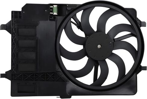 Radiator Cooling Fan Assembly Compatible with 2002-2003 for Mini for Cooper 1.6L, Black Radiator Fan Direct Fit Replacement for Engine Cooling Fan in Saudi Arabia
