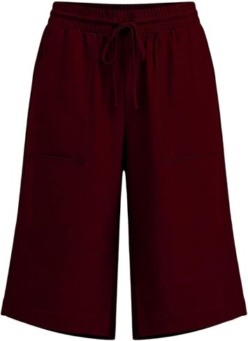 JIEMUXIU Bermuda Shorts for Women Summer Casual Loose Linen Shorts Elastic Waist Cropped Trousers Beach Vacation Short Pants in Saudi Arabia