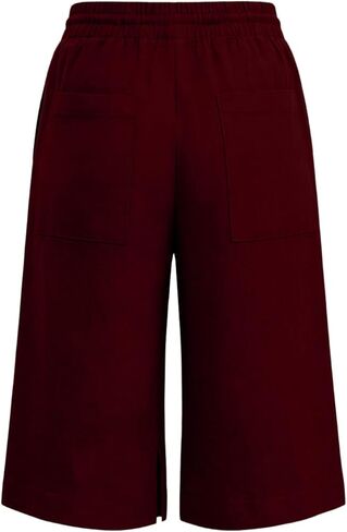 JIEMUXIU Bermuda Shorts for Women Summer Casual Loose Linen Shorts Elastic Waist Cropped Trousers Beach Vacation Short Pants in Saudi Arabia