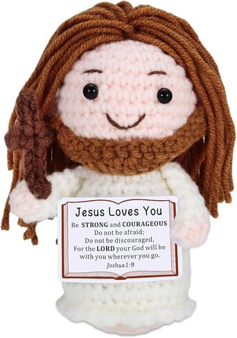 Jesus Gifts with Blessing Card - Easter Basket Stuffers for Girls, Boys, Teens Religious Gift for First Communion, Baptism, Confirmation - Inspiring Christian Gifts for Women Men Valentines Crochet in Saudi Arabia