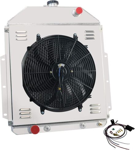 Aluminum 3-Row Radiator Shroud Fan Relay Compatible With 1942-1952 1949 Ford F1 F2 F3 F4 Pickup Ford Engine 2.0L 3.5L 3.6L 3.7L 3.9L l4 l6 V8 in Kuwait