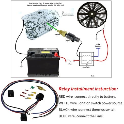4 Row Radiator Shroud Fan Relay Compatible with 2019-2023 Chevy Silverado GMC Sierra 1500 5.3L 6.2L V8 in Kuwait