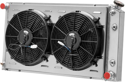 4-Core Aluminum Radiator Shroud Fan Relay Compatible With 1977-1992 Cadillac Brougham DeVille Fleetwood CC232 3.8L 4.1L 5.0L 5.7L-7.0L V6 V8 in Kuwait