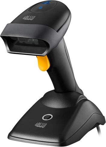 Adesso NuScan 2500 2D Barcode Scanner Wireless Bluetooth & 2.4GHz Handheld Bar Code Reader with Charging Cradle for POS Inventory Management in Saudi Arabia