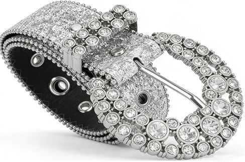 IZUS Rhinestone-Western-Belt for Women Sparkly-Glitter-Waist-Strap Cowgirl Belts for Jeans Pants Skirt Cowboy Country in Saudi Arabia