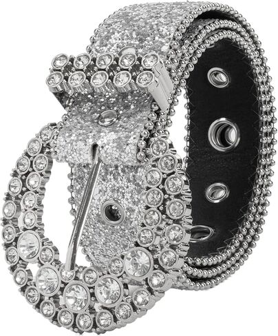IZUS Rhinestone-Western-Belt for Women Sparkly-Glitter-Waist-Strap Cowgirl Belts for Jeans Pants Skirt Cowboy Country in Saudi Arabia
