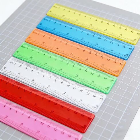 14 Pack Assorted Color Clear Rulers 6 inch Small Rulers, Transparent Metric Ruler Set with Inches and Centimeters for DIY Crafts Classroom School Home Office Supplies in Saudi Arabia